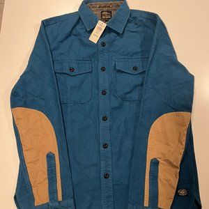 TODD SNYDER LL BEAN CHAMOIS SHIRT IN TWILIGHT SIZE MEDIUM NWT BLUE ELBOW PATCH